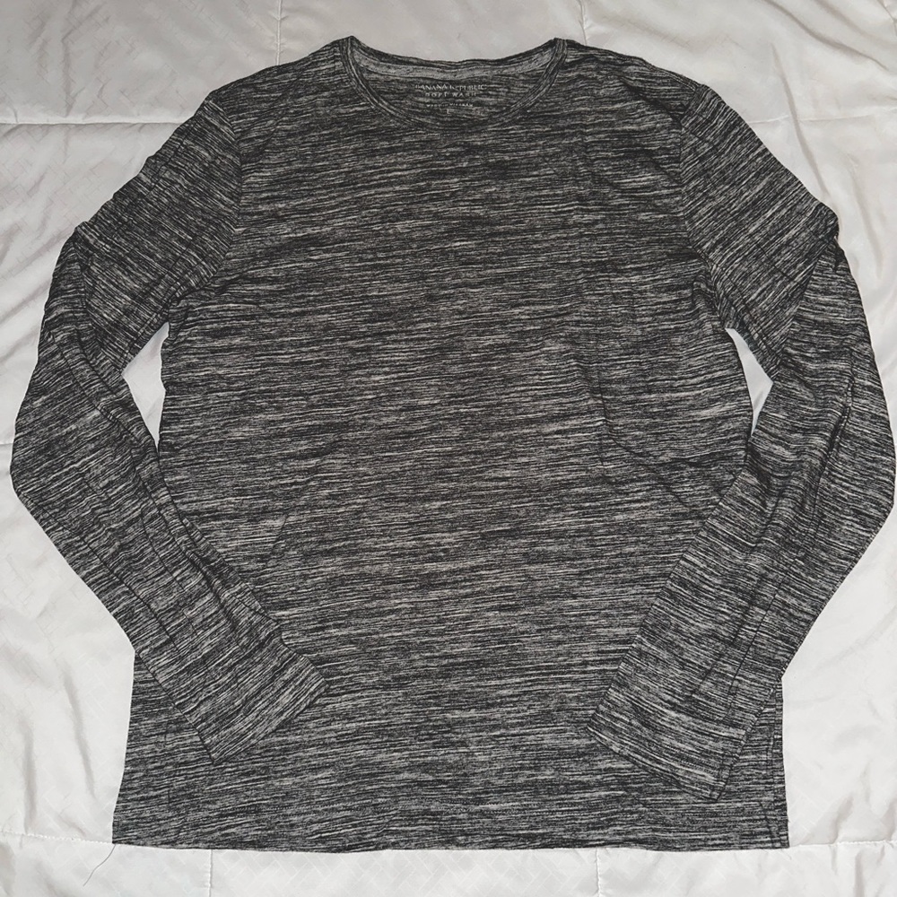 Banana Republic, Large, Heather Grey Long Sleeve Shirt